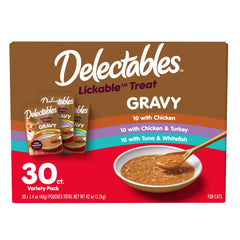 Delectables cobertura en salsa espesa para gatos exigentes, sabor y textura.