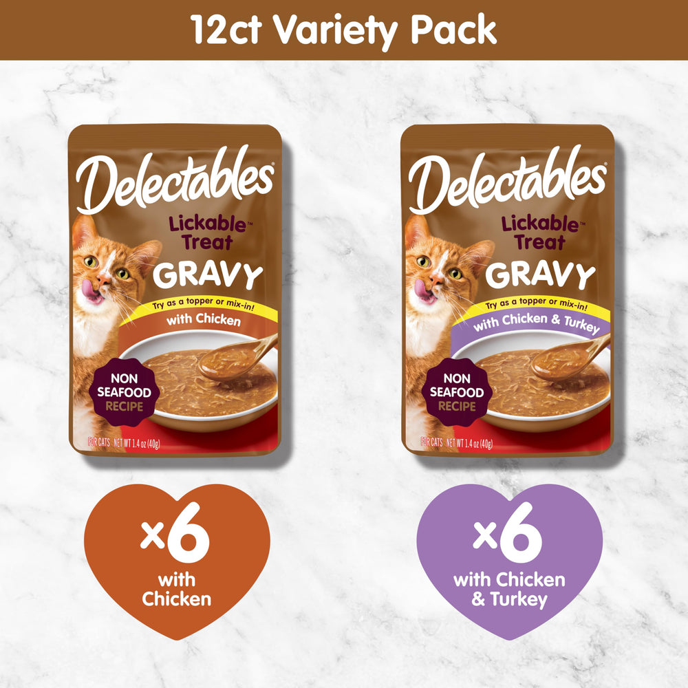 Delectables Hartz gravy lickable pouch open for easy mealtime reward.