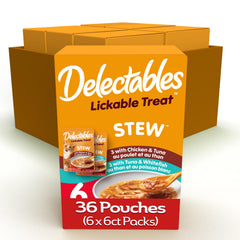 Delectables Hartz Stew bulto de 36 sobres para premio felino