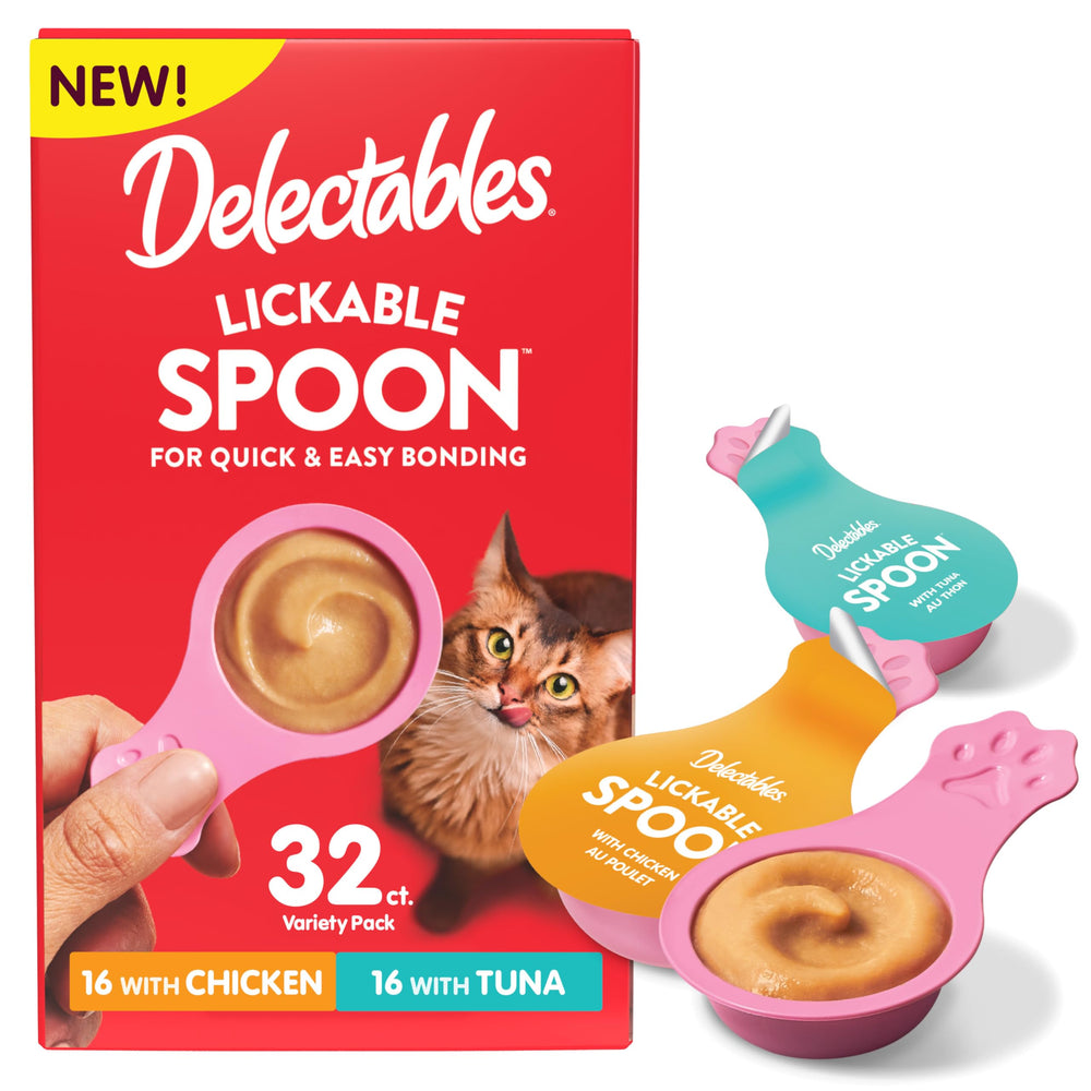 Delectables Lickable Spoon con pollo cremoso, puré sabroso para gatos
