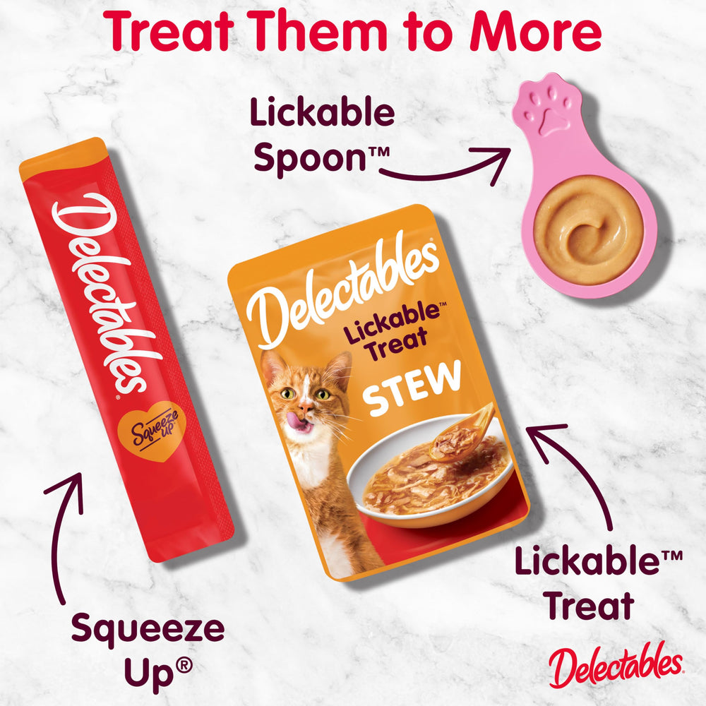 Delectables Squeeze Up: opción de humedad adicional para hidratar a tu mascota durante el día.