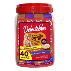 Delectables Squeeze Up: puré cremoso de pollo en tubo para gatos.