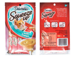 Delectables Squeeze Up, uso como aderezo sabroso en la comida del gato