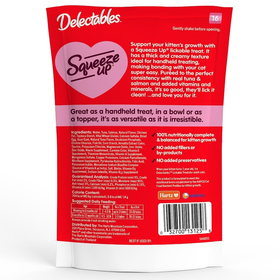 Delectables Squeeze Up tubo 0-5oz: presentación práctica para servir en cualquier momento.