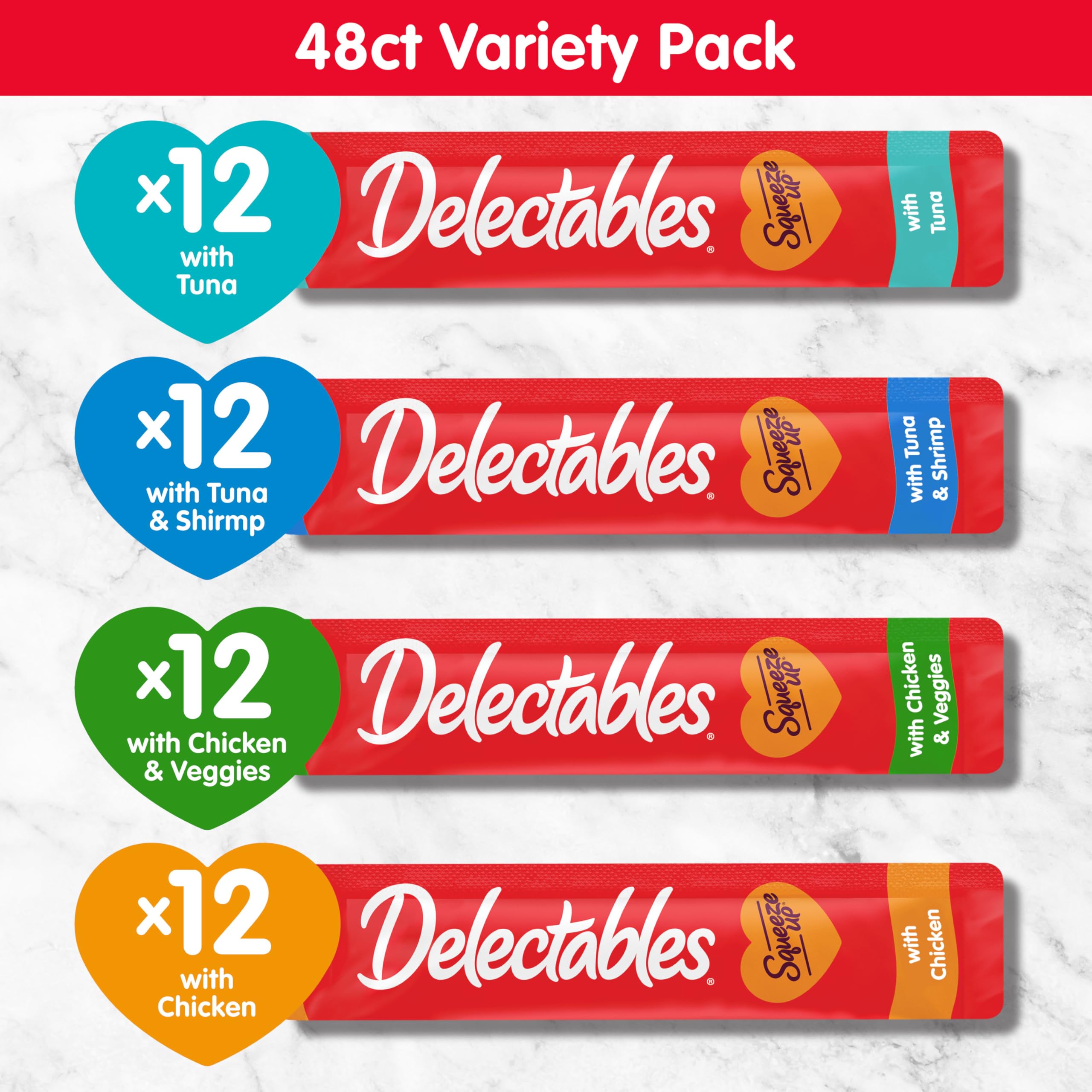 Delectables Squeeze Up tubo de uso fácil para fortalecer el vínculo durante el juego.