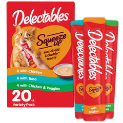 Emballage varié Delectables Squeeze Up prêt à récompenser votre chat.