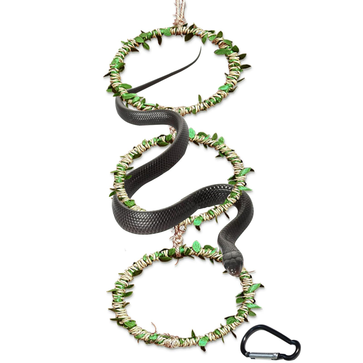 Delllala anillos de escalada para serpiente pitón bola facilitan ejercicio seguro.