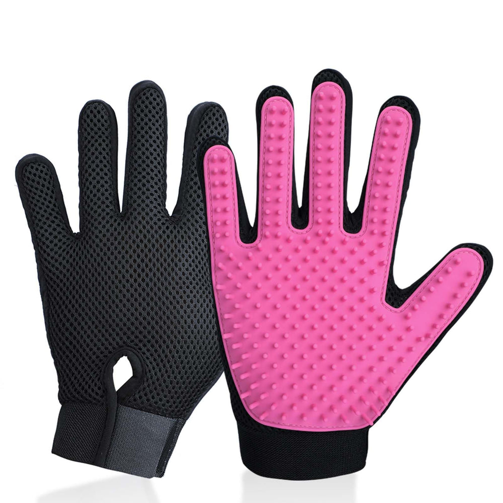 DELOMO guantes para mascotas, vista frontal, cepillado suave y retirada de pelos.