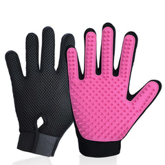 DELOMO guantes para mascotas, vista frontal, cepillado suave y retirada de pelos.