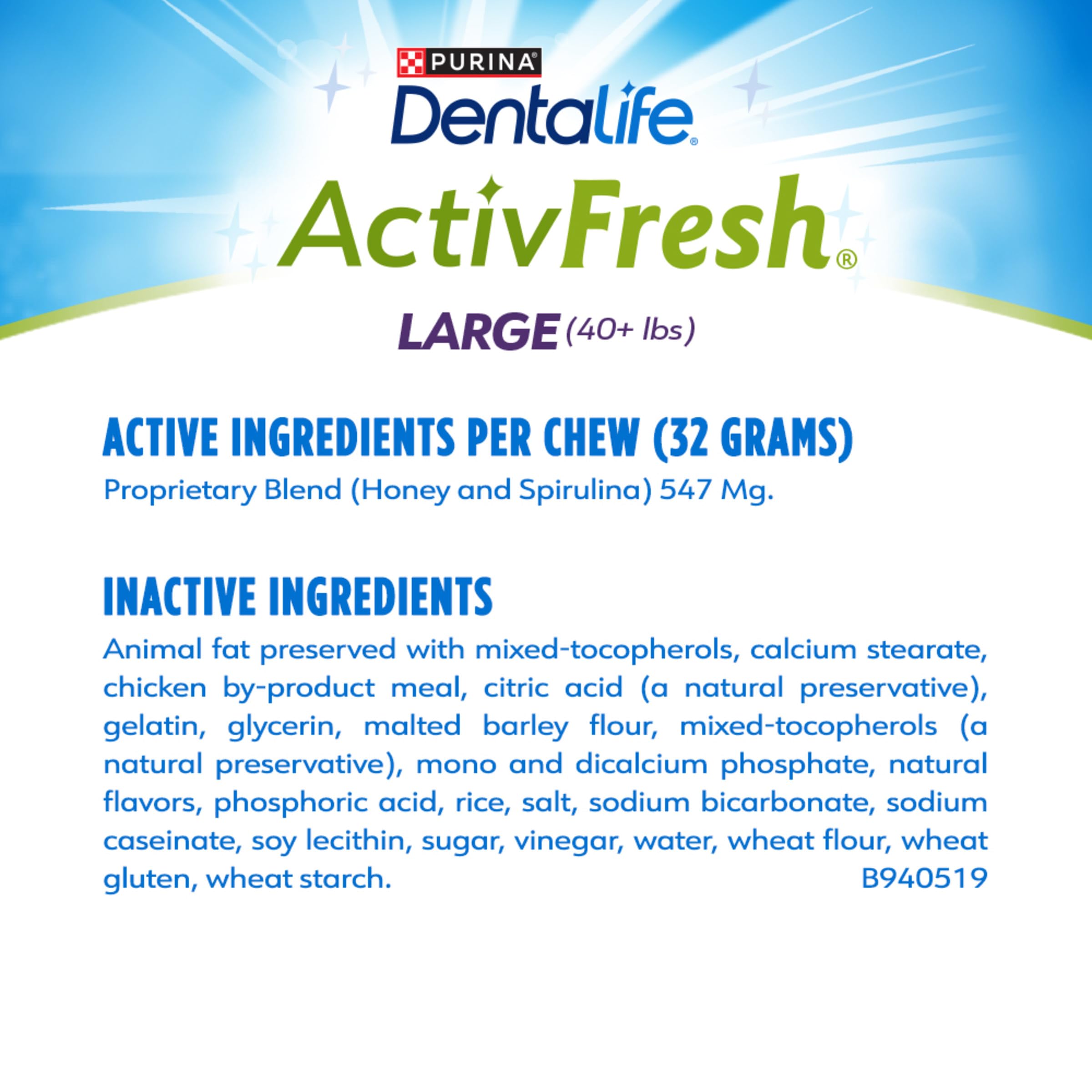 Dentalife ActivFresh honey and spirulina ingredients visual