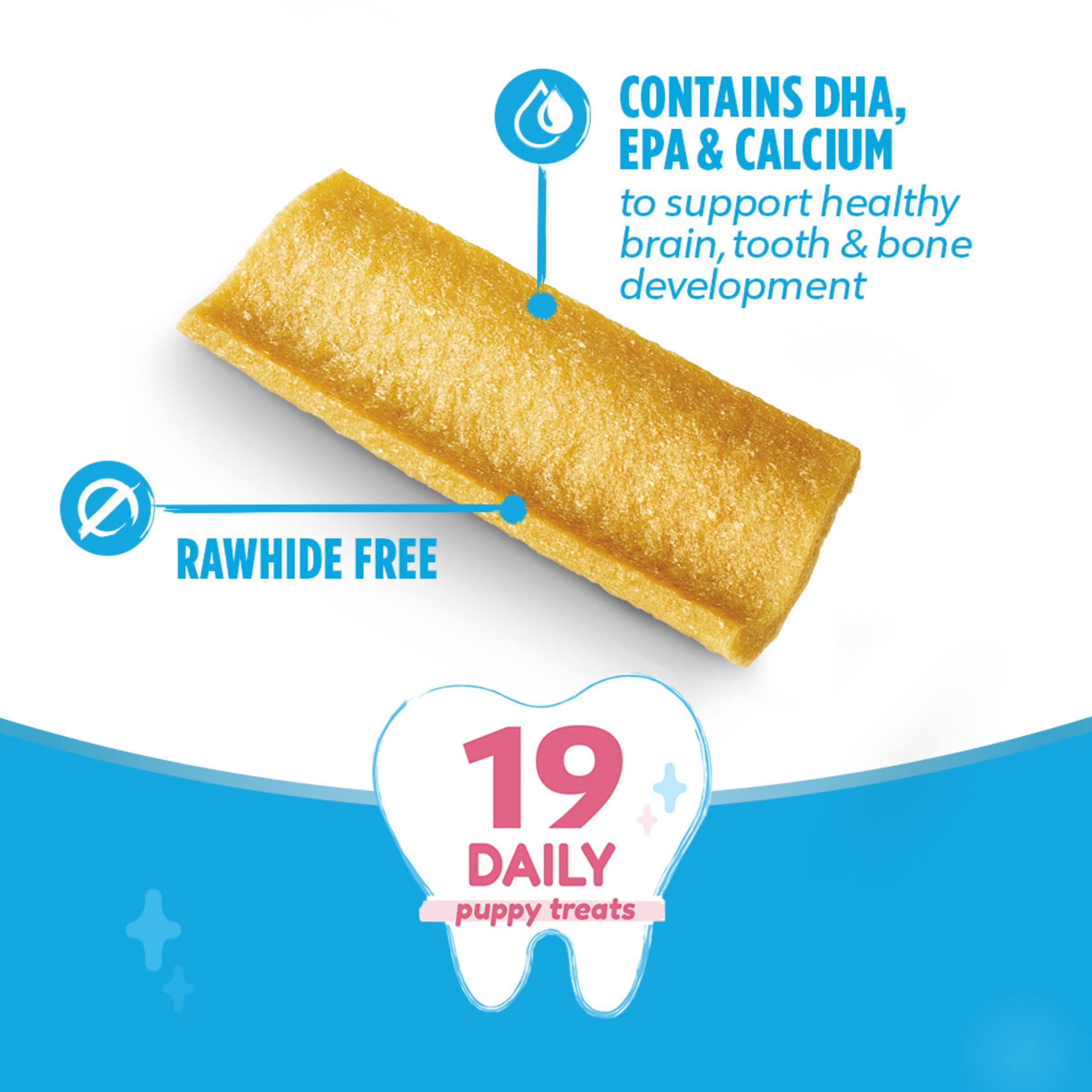 DentaLife sabor pollo, irresistible para cachorros en dentición.