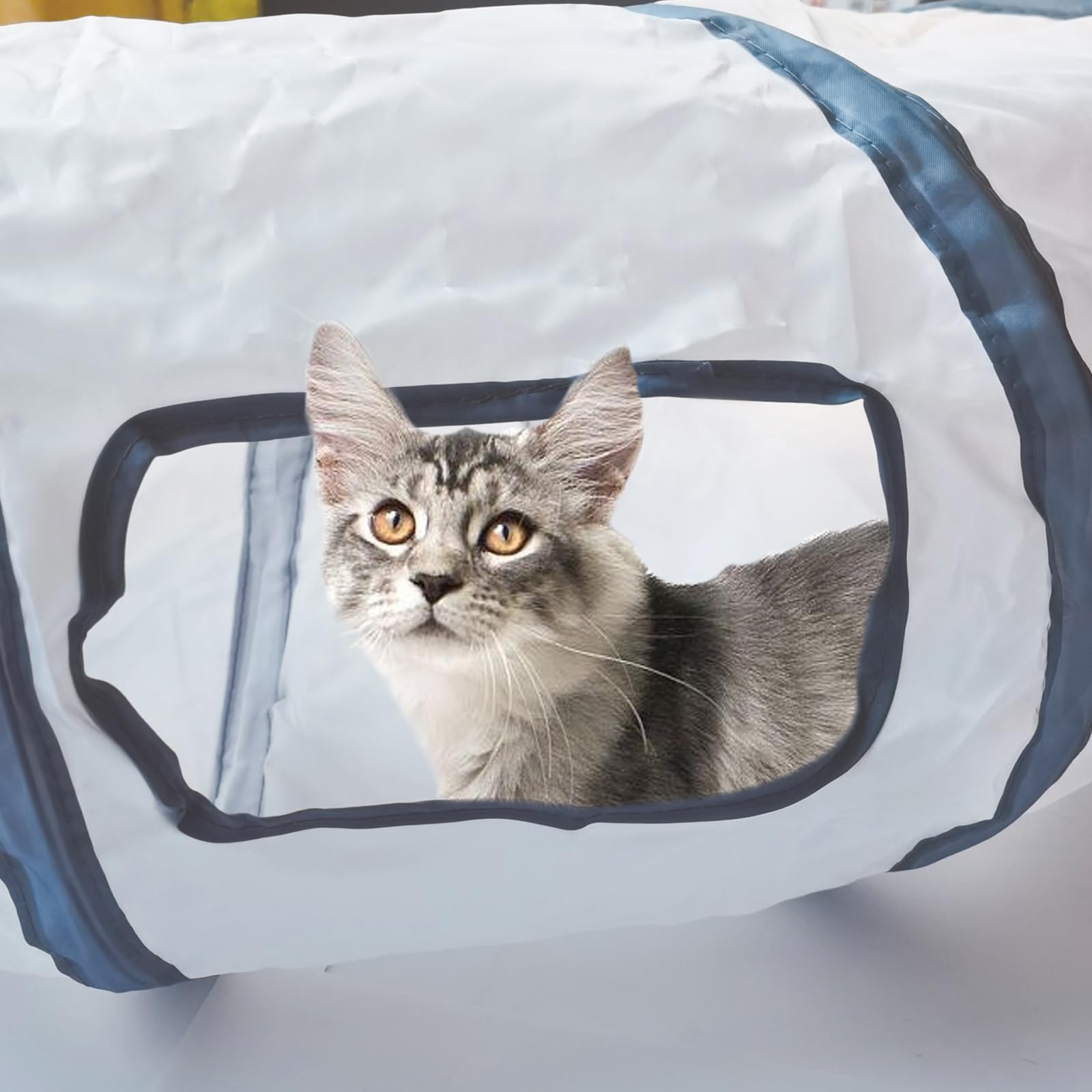 Túnel Deofun con bolas integradas, entretenimiento dinámico para mascotas.