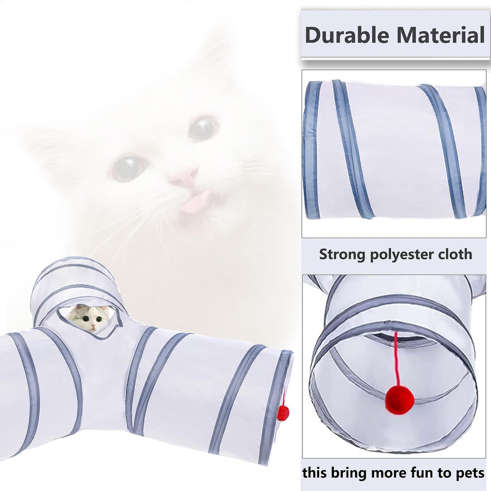 Deofun túnel para gatos: fomenta el acecho y la exploración entre amigos felinos.
