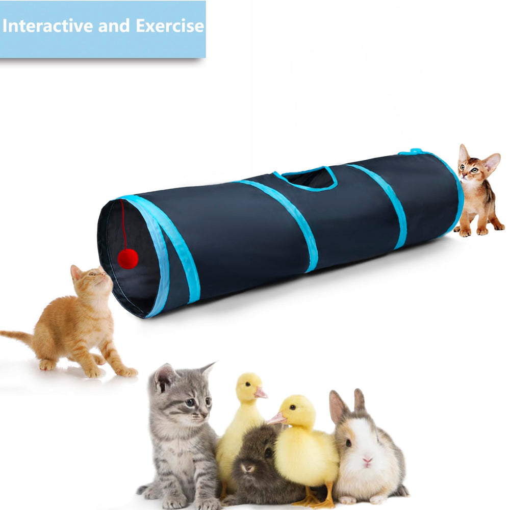 Tunel Deofun apto para gatitos y adultos, perfecto para ejercitarse