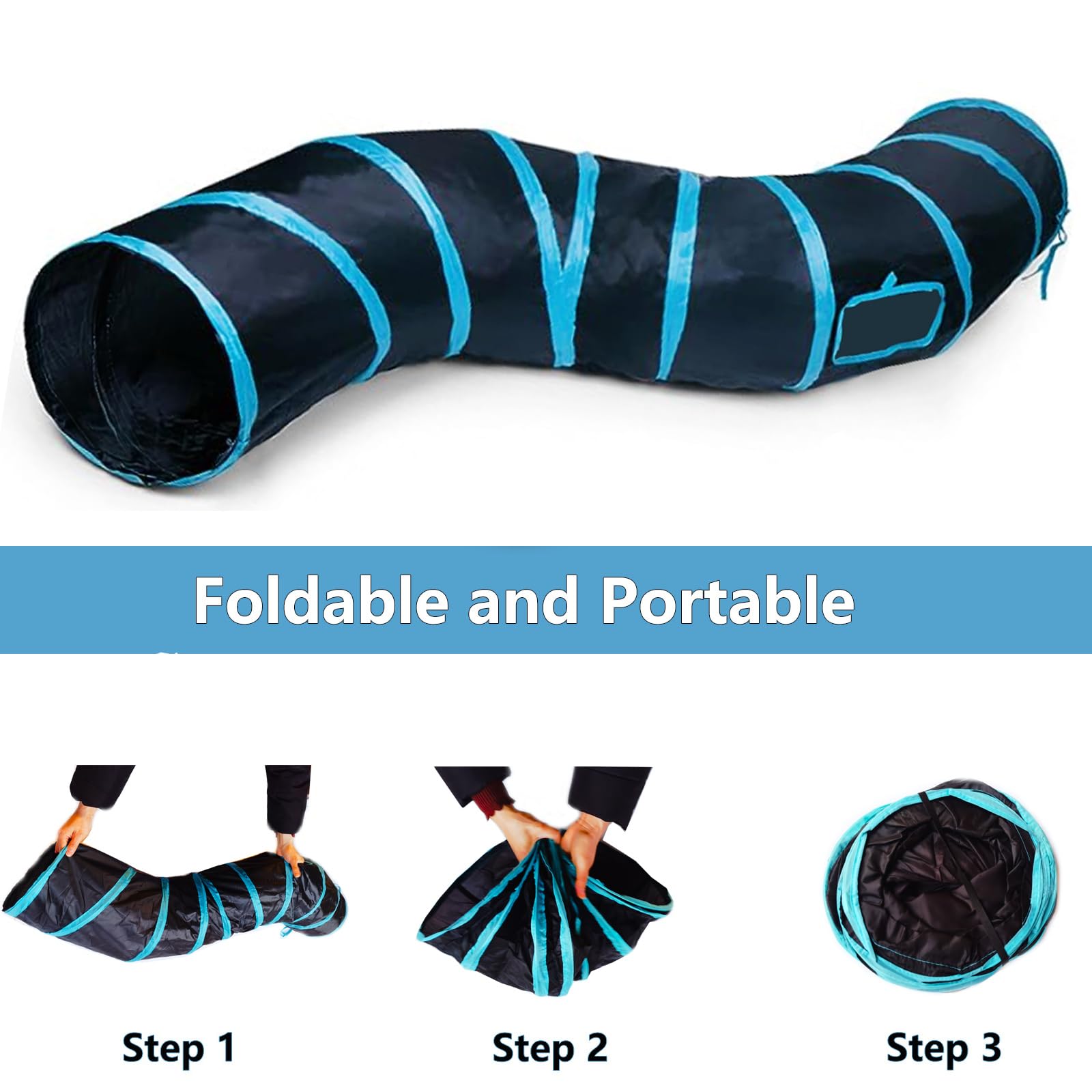 Tunel Deofun para gatos plegable, facilita guardarlo y transporte.