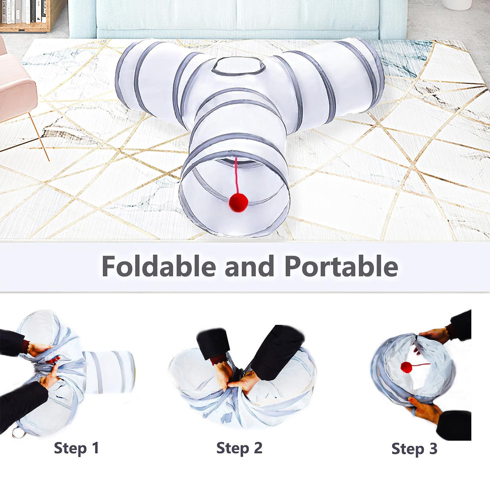 Deofun túnel para gatos: diseño plegable para almacenamiento cómodo.