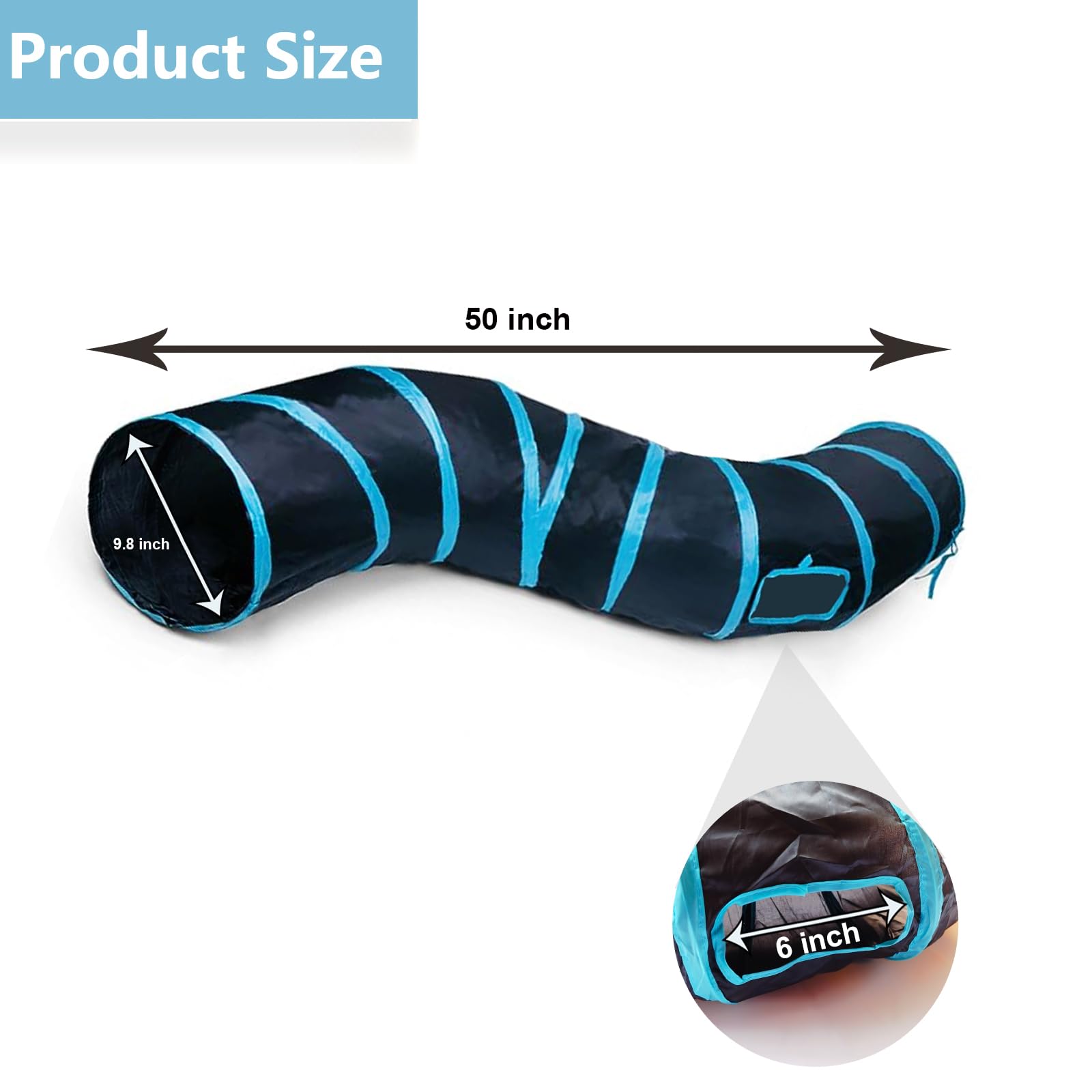 Tunel Deofun para gatos de tejido suave, cómodo y seguro.