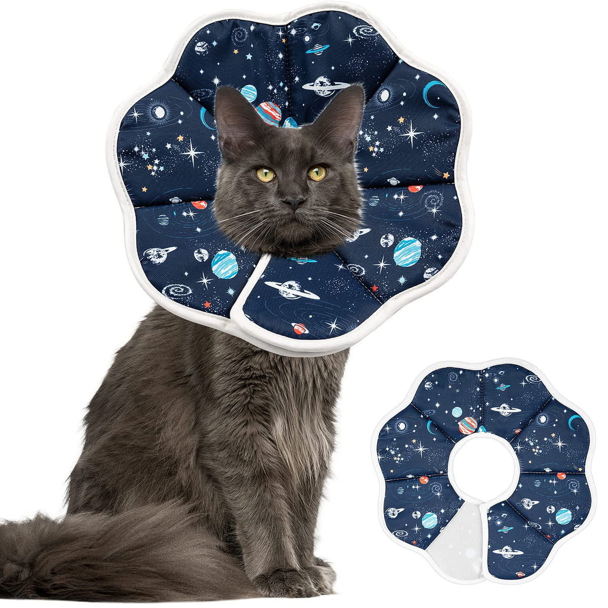 Depets collar cono gato suave y ajustable para recuperación cómoda