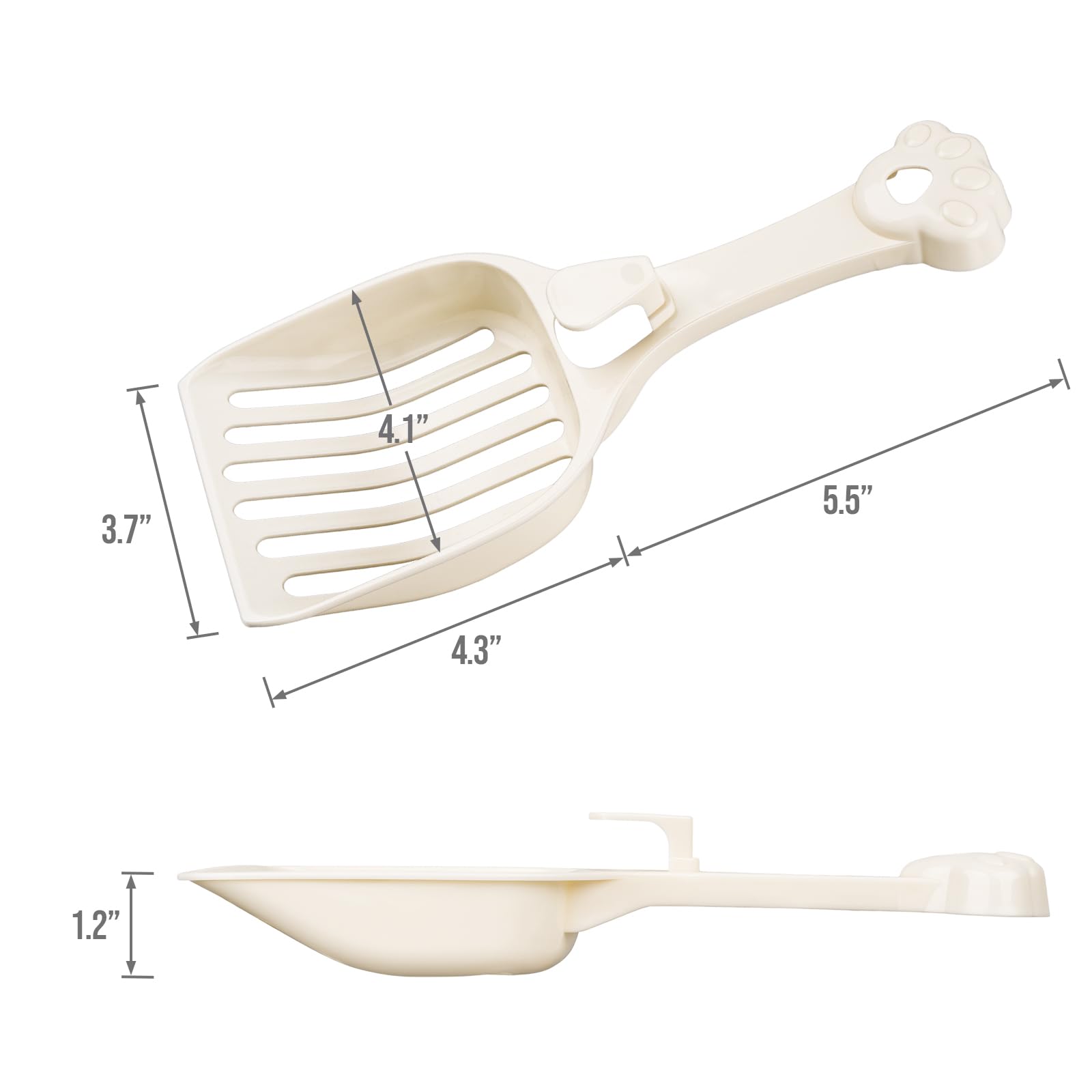 Depets pala para arena de gatos con mango ergonómico, uso cómodo diario