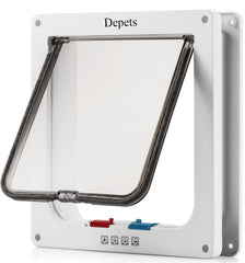 Depets puerta para gatos grande, exterior resistente y acceso seguro.