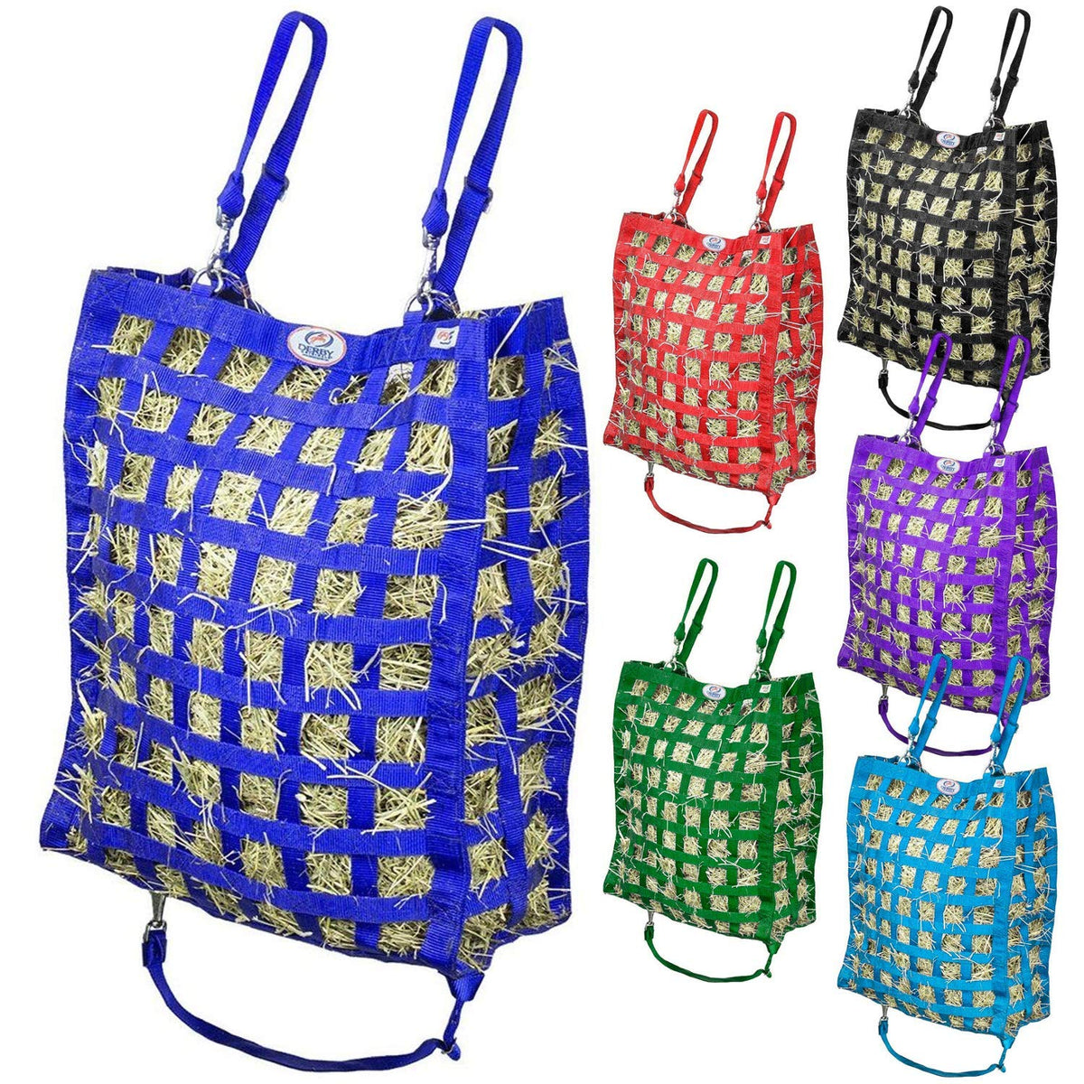 Derby Originals bolsa heno alimentacion lenta, vista frontal para rellenado rápido.