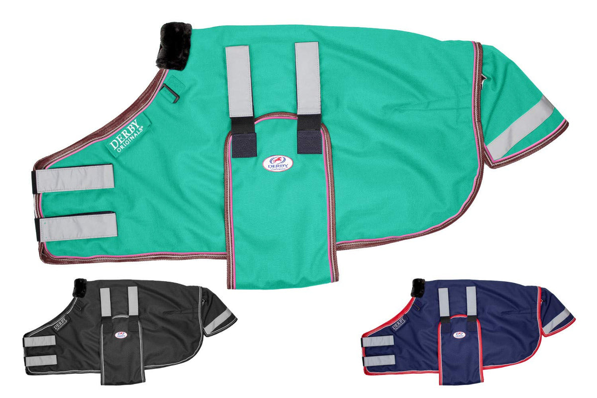 Manta Derby Originals para potros con ajuste doble de velcro, cómodo y adaptable.