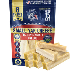 Devil Dog Pet Co Yak Cheese masticables pack 8 para perros pequeños, entretenimiento de larga duración.