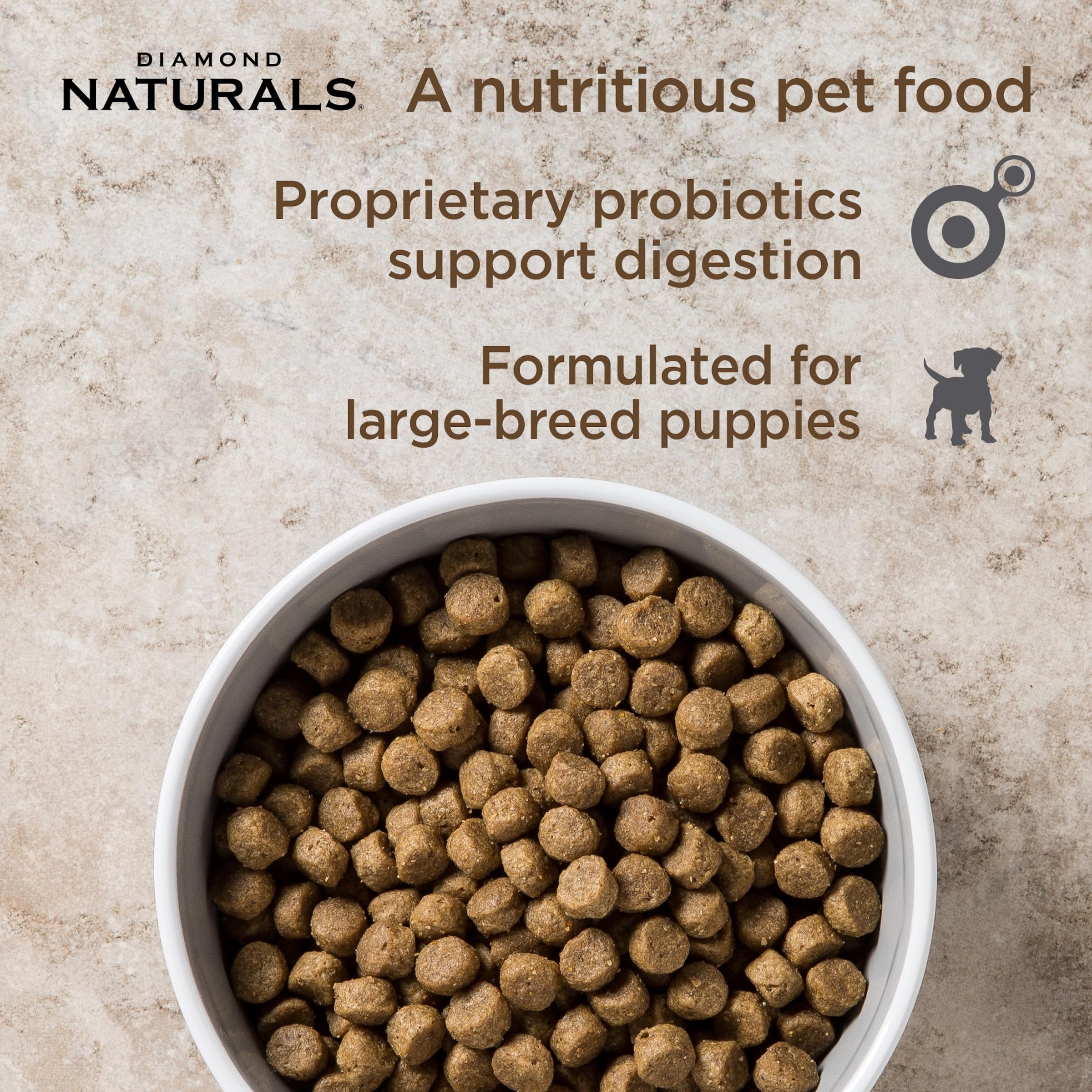 DIAMOND NATURALS servicio de comida para cachorros, plato listo para comer