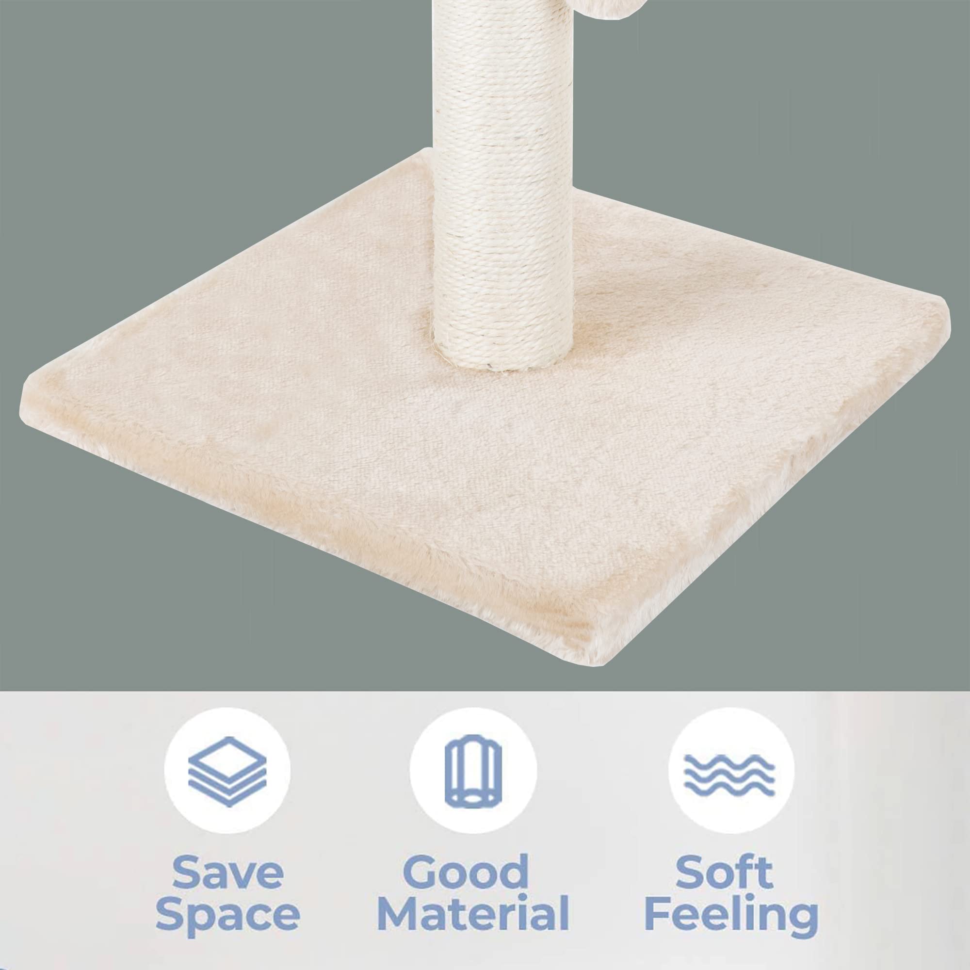 Dimaka detalle de sisal natural, superficie duradera para rascar.