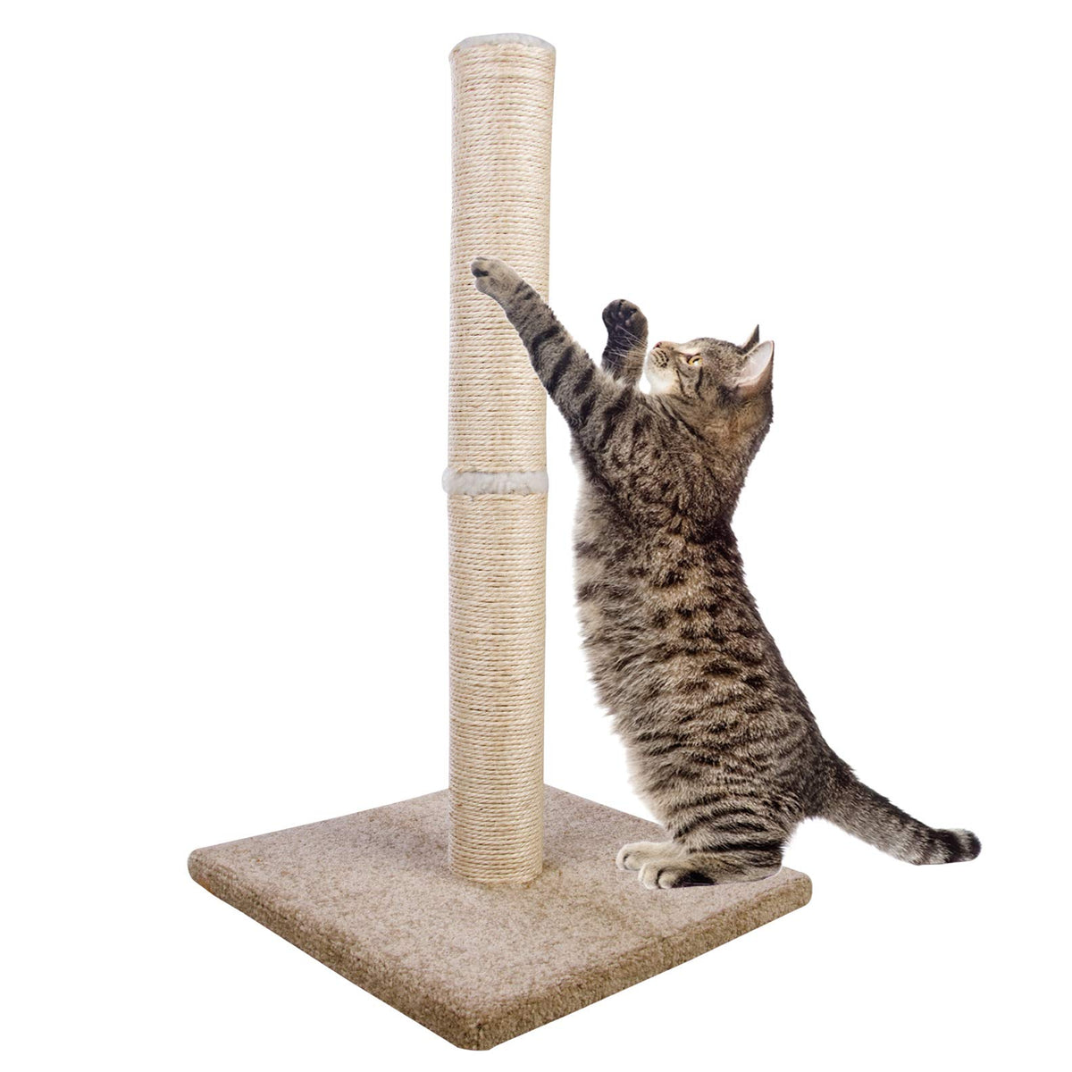 Dimaka poste rascador alto para gatos con sisal natural, ideal para estirarse y afilar uñas.