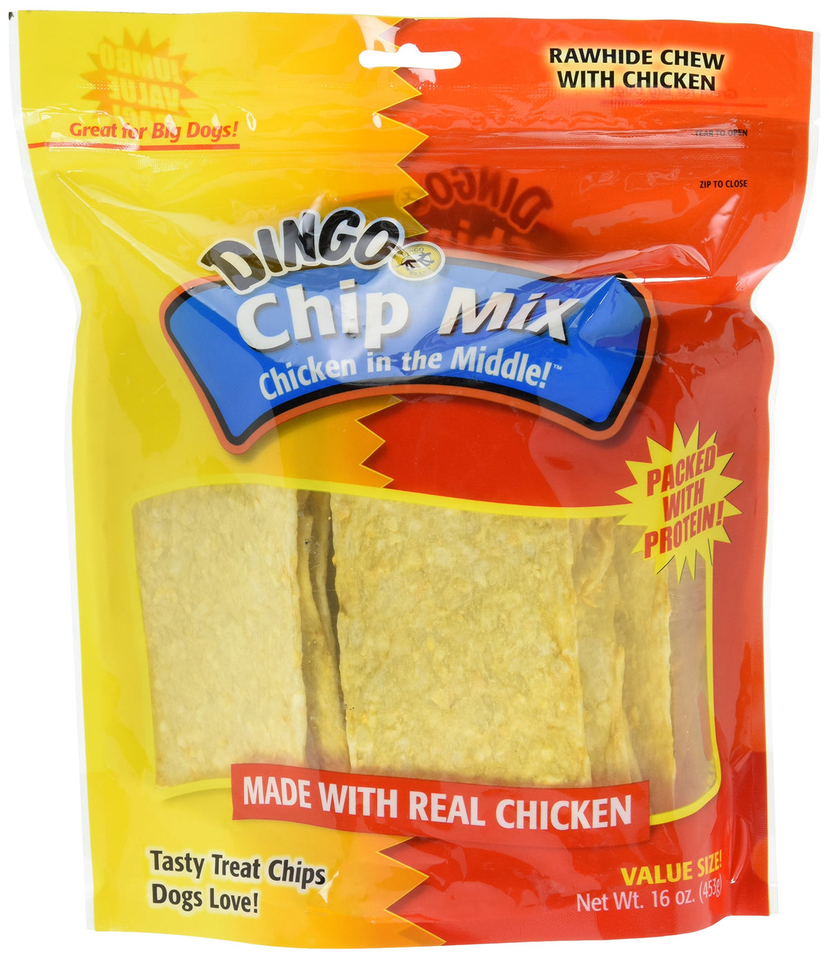 Dingo Chip Mix: chips de cuero crudo premium para masticar.
