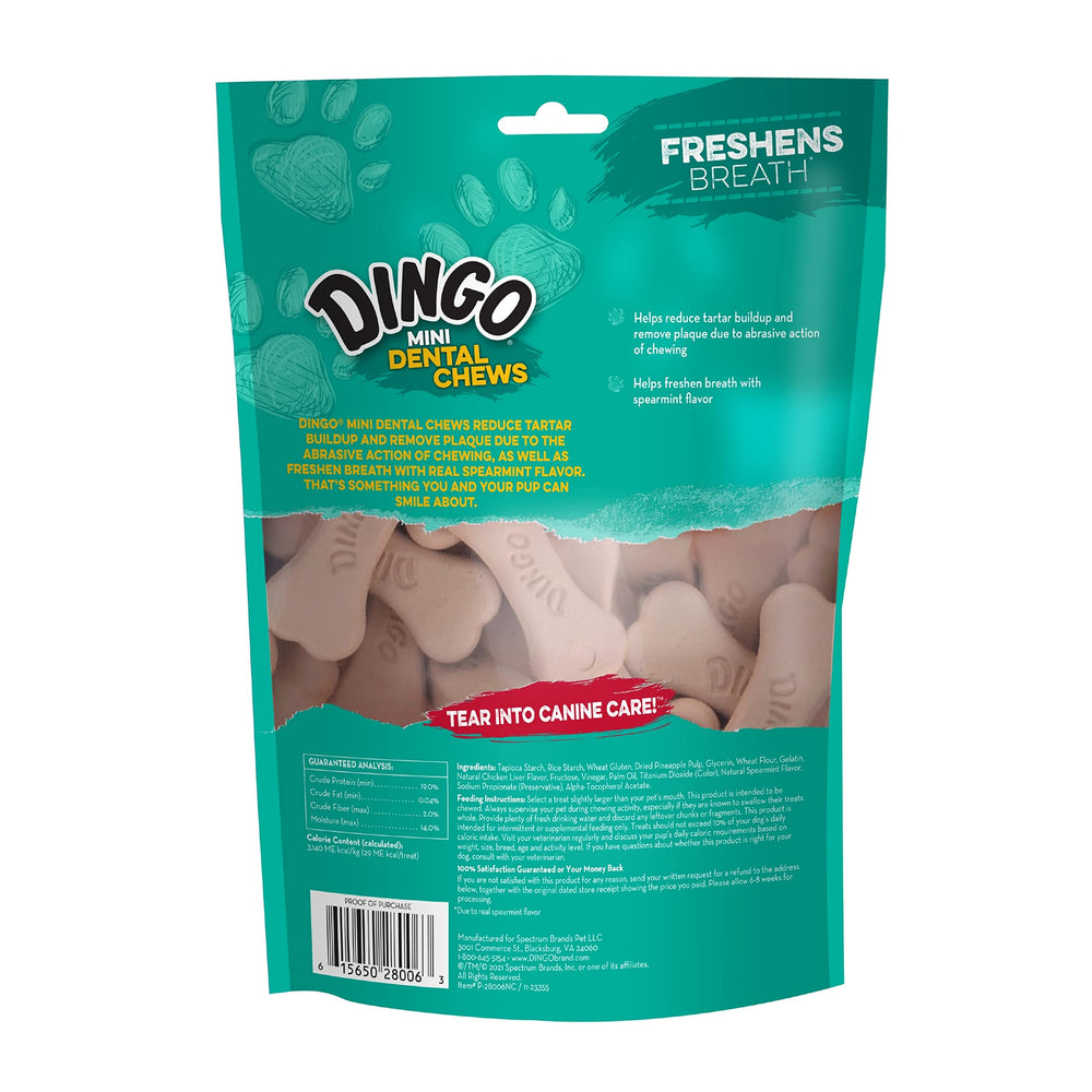 Dingo Denta Treats mini muestran limpieza dental en cada masticada.