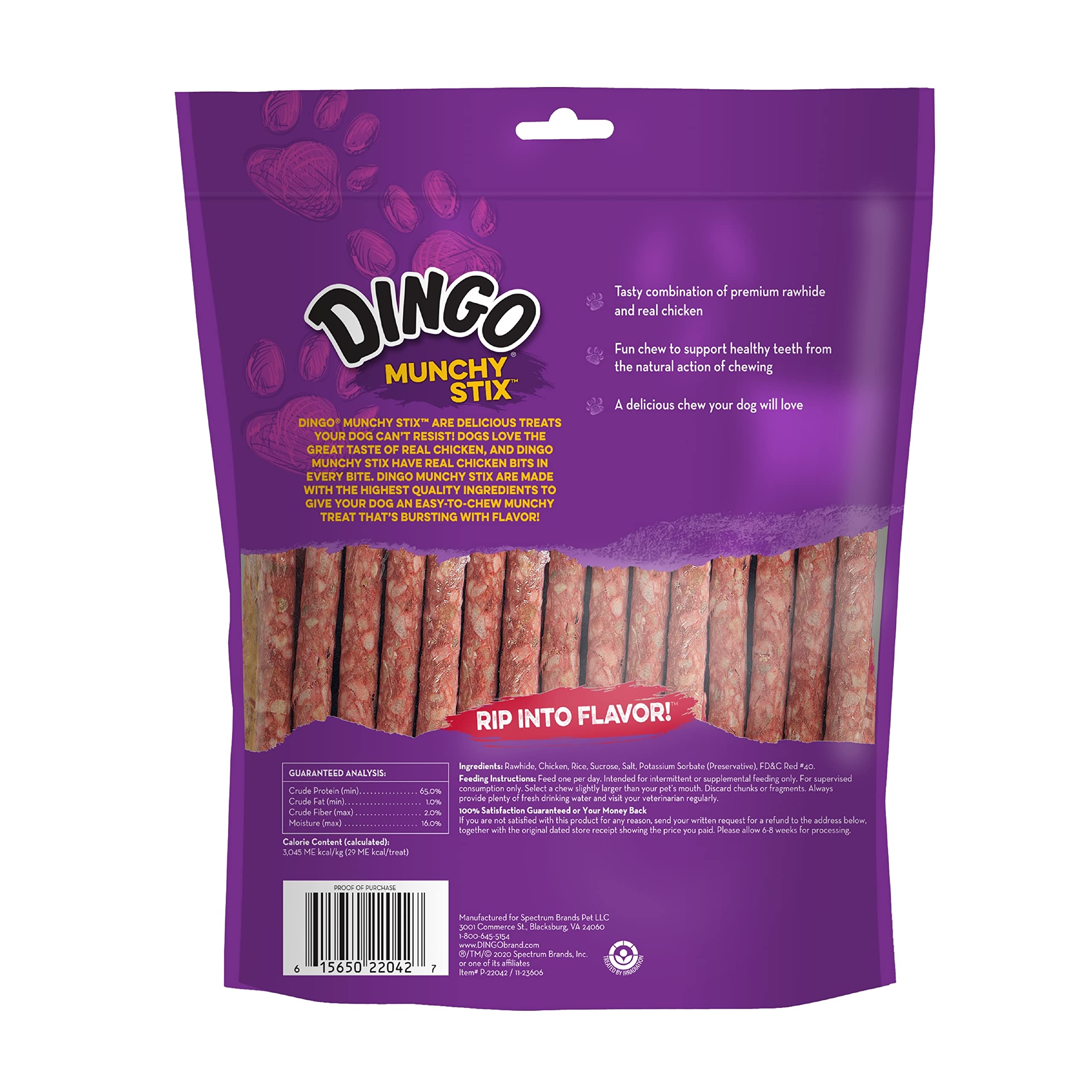 Dingo Munchy Stix para perros de todas las tallas con sabor a pollo