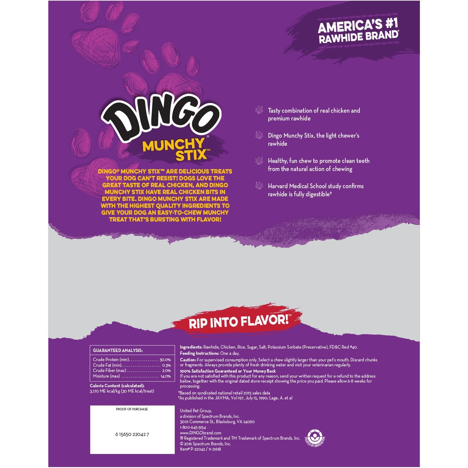 Dingo Munchy Stix palito fácil de masticar con pollo real