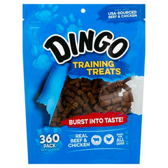 Dingo-premios-con-carne-res-y-pollo: sabor irresistible para recompensa diaria.