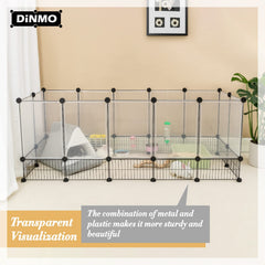 DINMO corral con panel PP transparente para ver a tus mascotas desde cualquier ángulo.