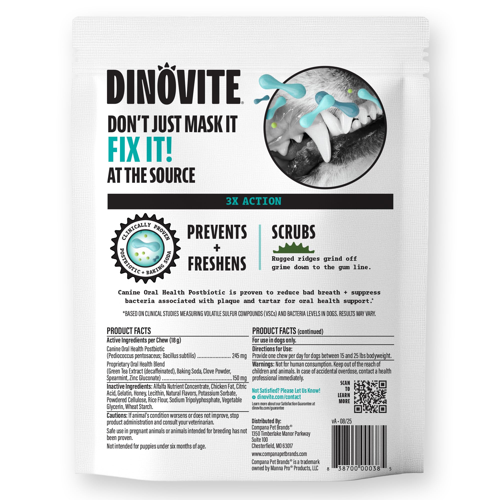 Dinovite hecho en EE. UU., confianza para el cuidado dental de perros