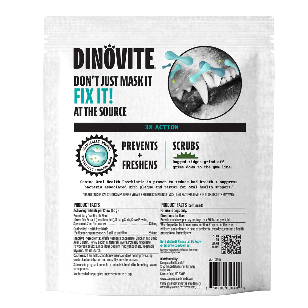 Hecho en Estados Unidos, mastic dental para perros grandes de Dinovite