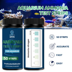 DIPSTIK tiras de amoníaco en uso para monitorear agua del acuario.