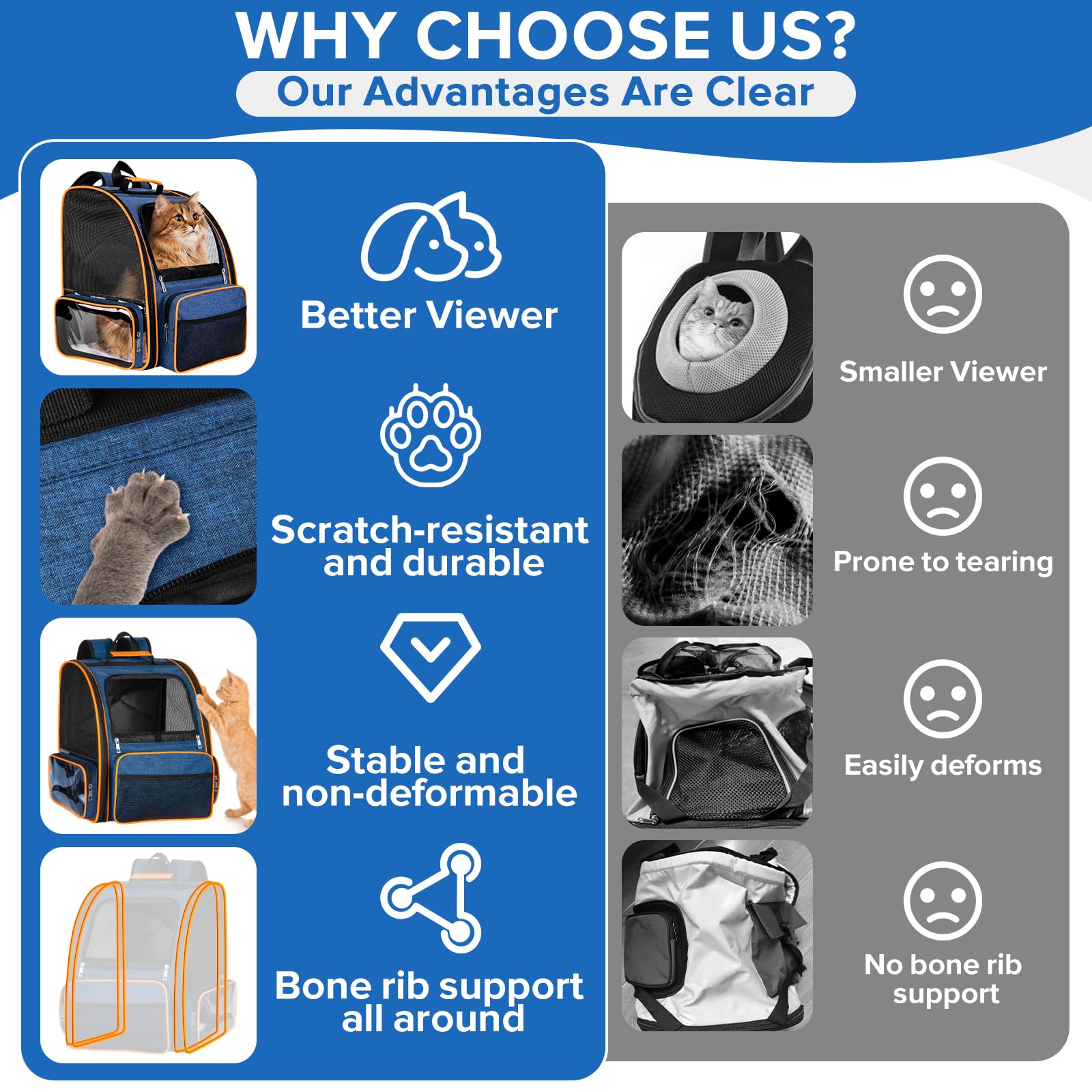 Discala Mochila porta-mascotas correas acolchadas para mayor comodidad.