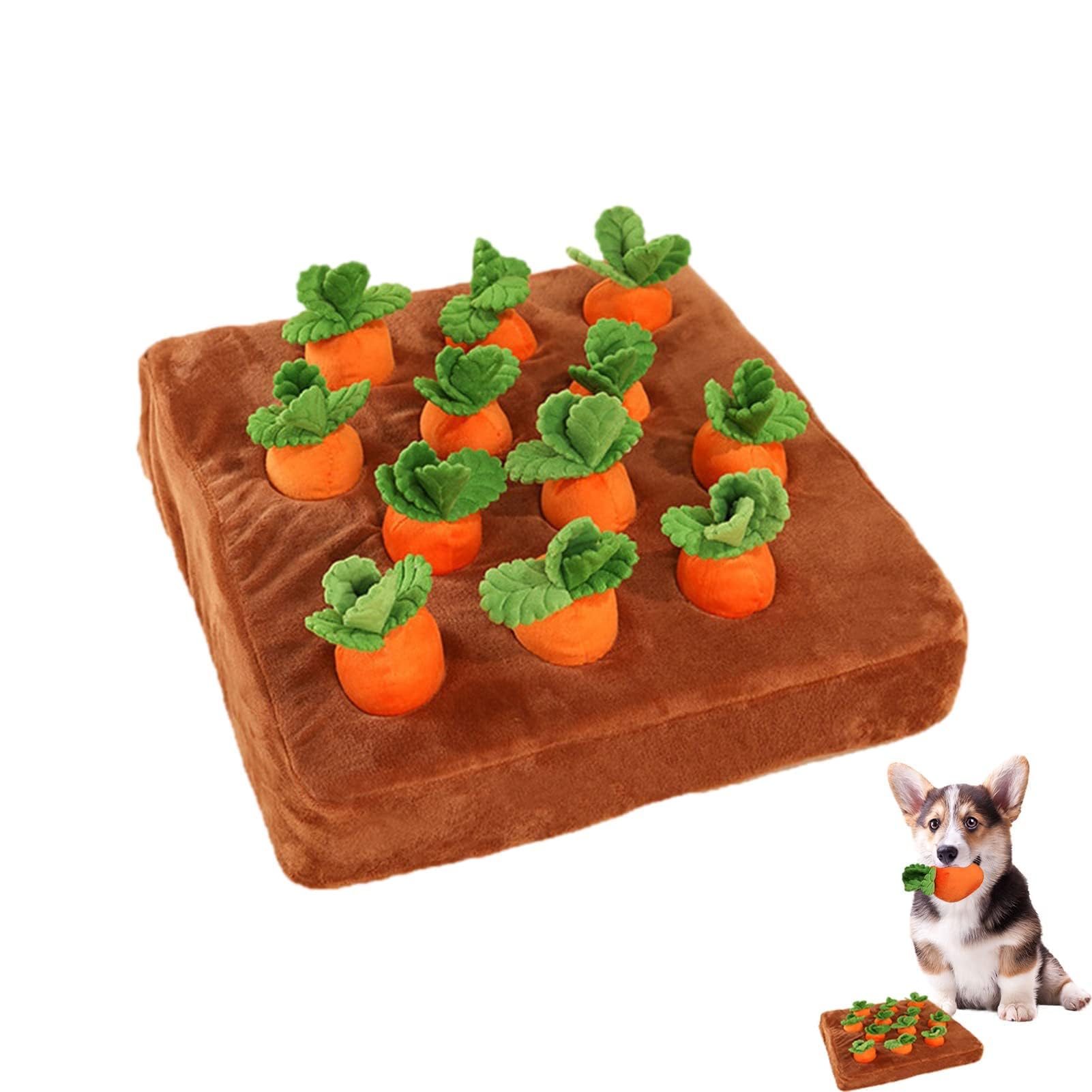 DIYGIFF Juguete zanahoria para perros: interactivo y estimula el olfato.