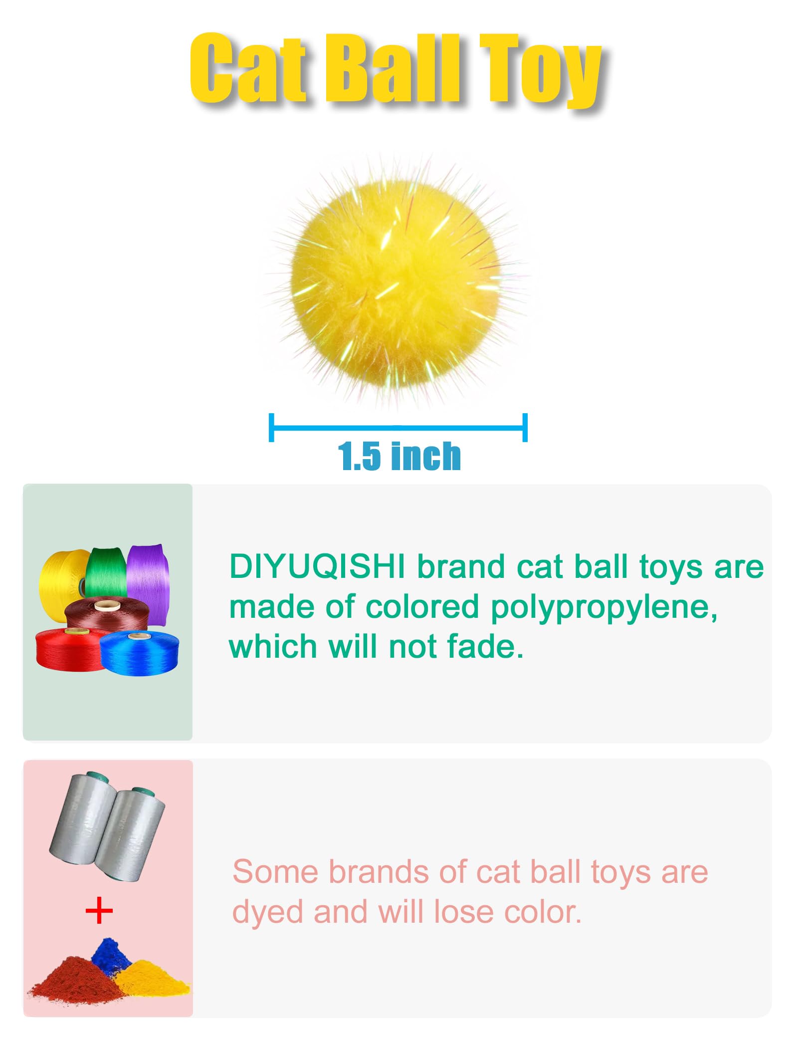 DIYUQISHI conjunto 50 bolas para entretenimiento felino y ejercicio
