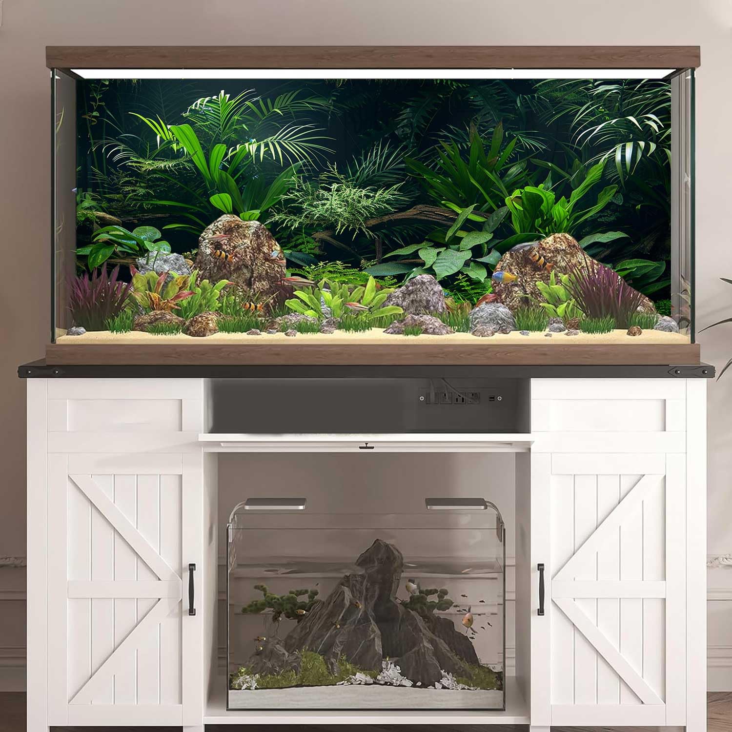 Fondo Dizifinn con árbol submarino, detalle realista para el hábitat.