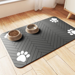 dk177 alfombrilla para alimentación de mascotas, superficie absorbente que mantiene limpia la zona.