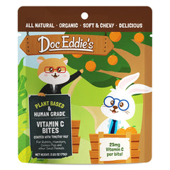 DOC EDDIE'S Vitamin C Bites con frutas reales, snack nutritivo para mascotas pequeñas.