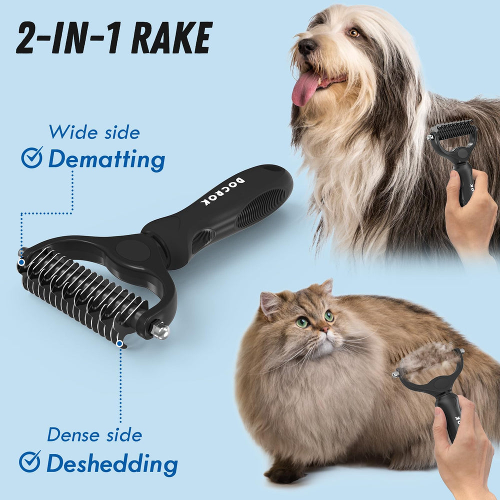 Docrok cepillo deslanador para perros y gatos, elimina enredos sin tirar del pelo