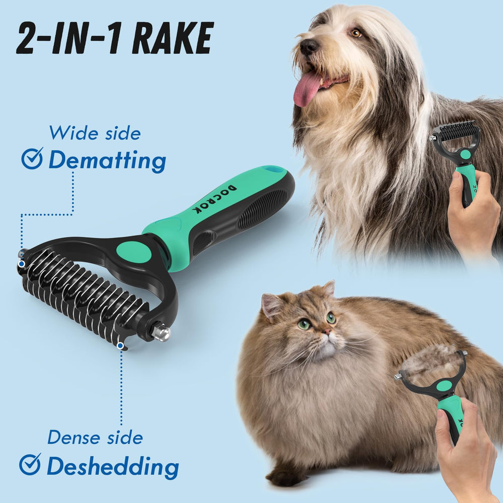 Docrok peine de metal para deslanado de pelo en perros y gatos, cómodo.