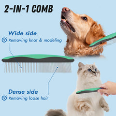 Docrok rastrillo para subpelaje de perros y gatos, ideal para pelo de doble capa.
