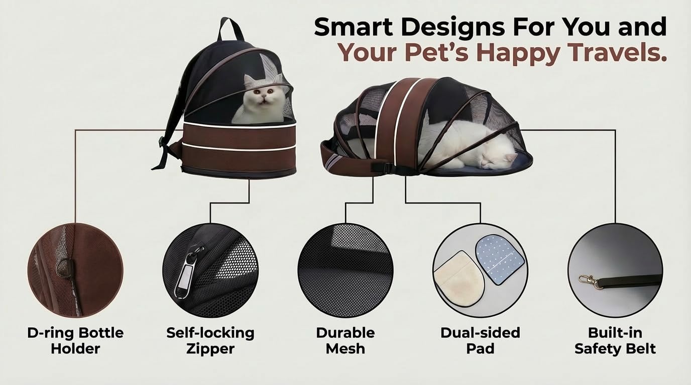 Mochila portadora ideal para visitas al veterinario