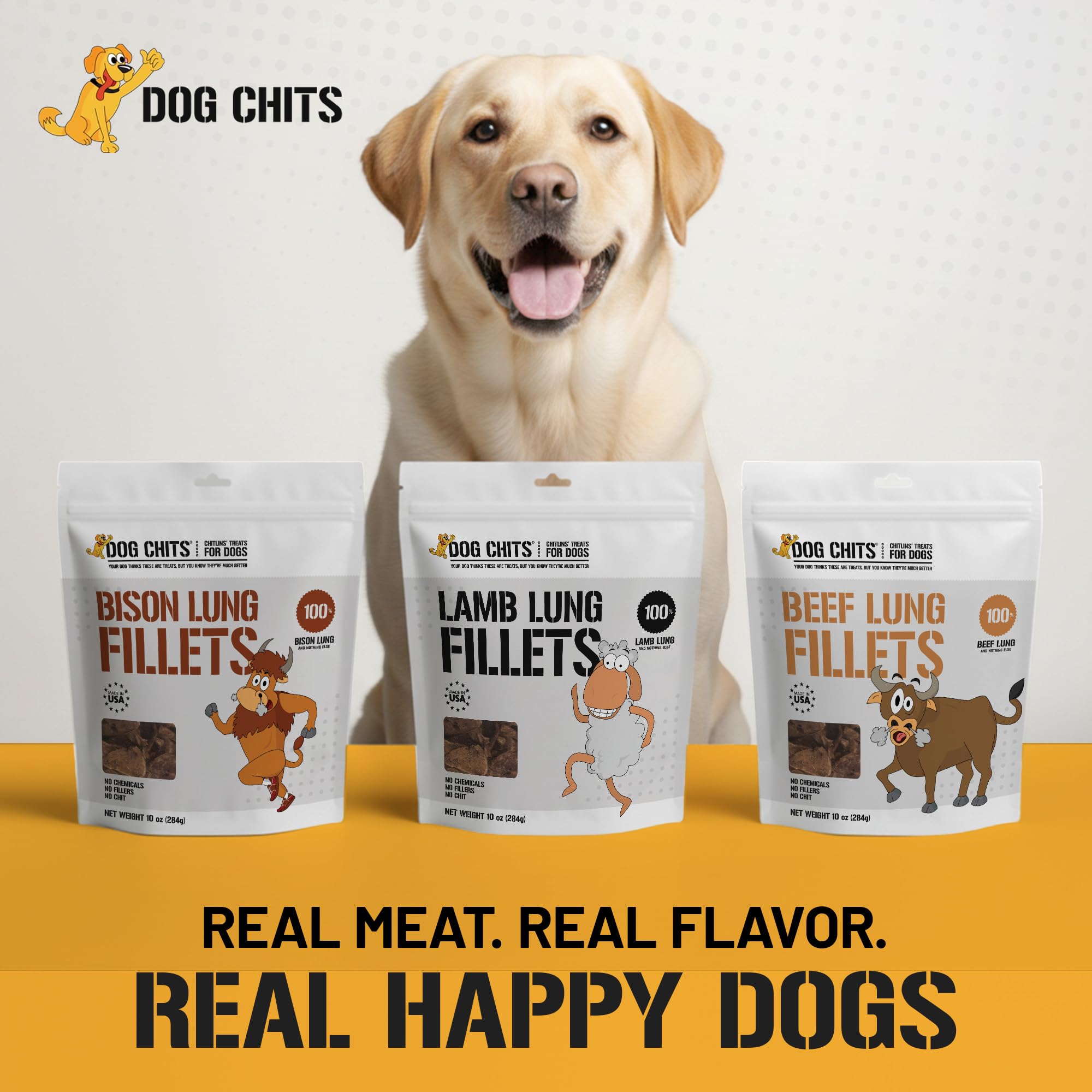 Dog Chits fillets de pulmón de bison, origen en granjas de EE. UU